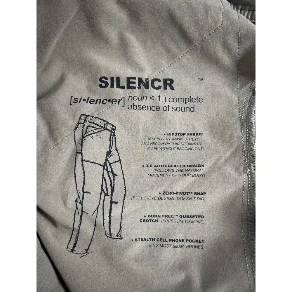 KÜHL Men Silencr Ripstop Hiking Outdoor Pants 38x32 Gray/Carbon Performance